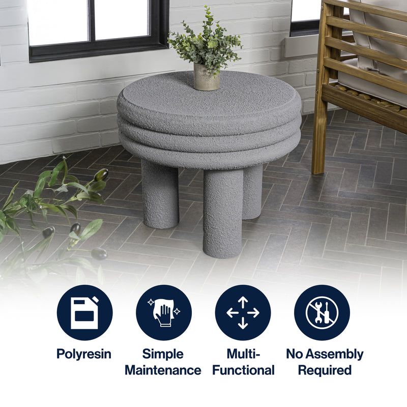 Rashida 13.5" Contemporary Minimalist Curvy Low Accent Table