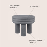 Rashida 13.5" Contemporary Minimalist Curvy Low Accent Table