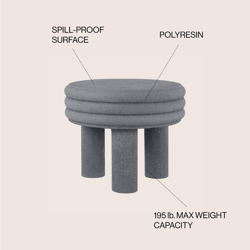 Rashida 13.5" Contemporary Minimalist Curvy Low Accent Table
