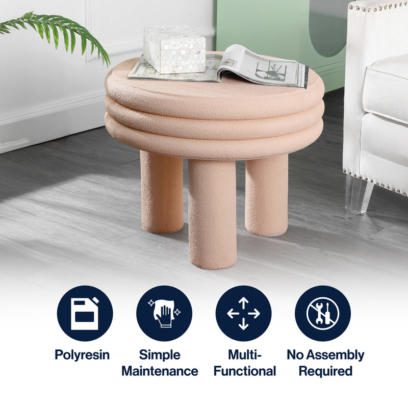 Rashida 13.5" Contemporary Minimalist Curvy Low Accent Table