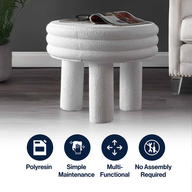 Rashida 13.5" Contemporary Minimalist Curvy Low Accent Table
