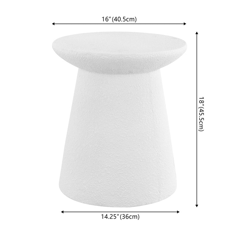 Hollie 18" Minimalist Modern Drum Accent Table Pedestal