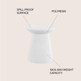 Hollie 18" Minimalist Modern Drum Accent Table Pedestal