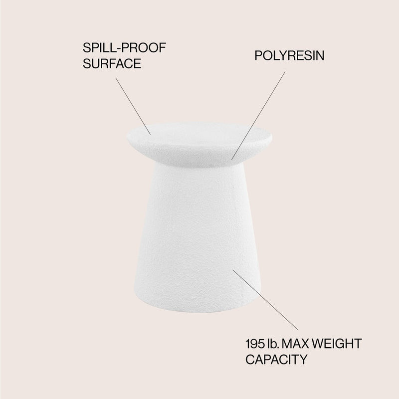 Hollie 18" Minimalist Modern Drum Accent Table Pedestal