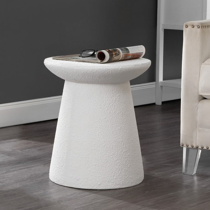 Hollie 18" Minimalist Modern Drum Accent Table Pedestal