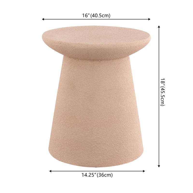 Hollie 18" Minimalist Modern Drum Accent Table Pedestal
