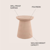 Hollie 18" Minimalist Modern Drum Accent Table Pedestal