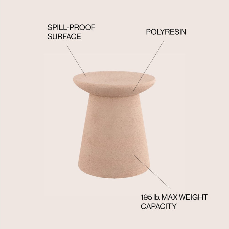 Hollie 18" Minimalist Modern Drum Accent Table Pedestal