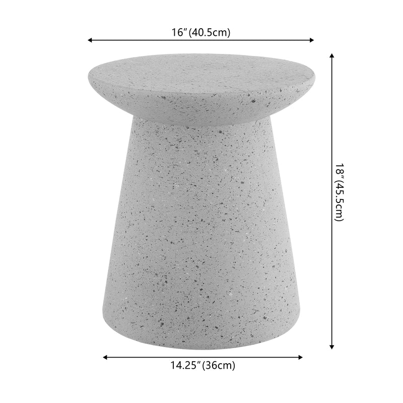 Hollie 18" Minimalist Modern Drum Accent Table Pedestal