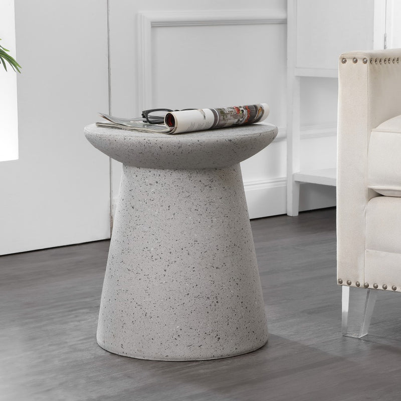 Hollie 18" Minimalist Modern Drum Accent Table Pedestal