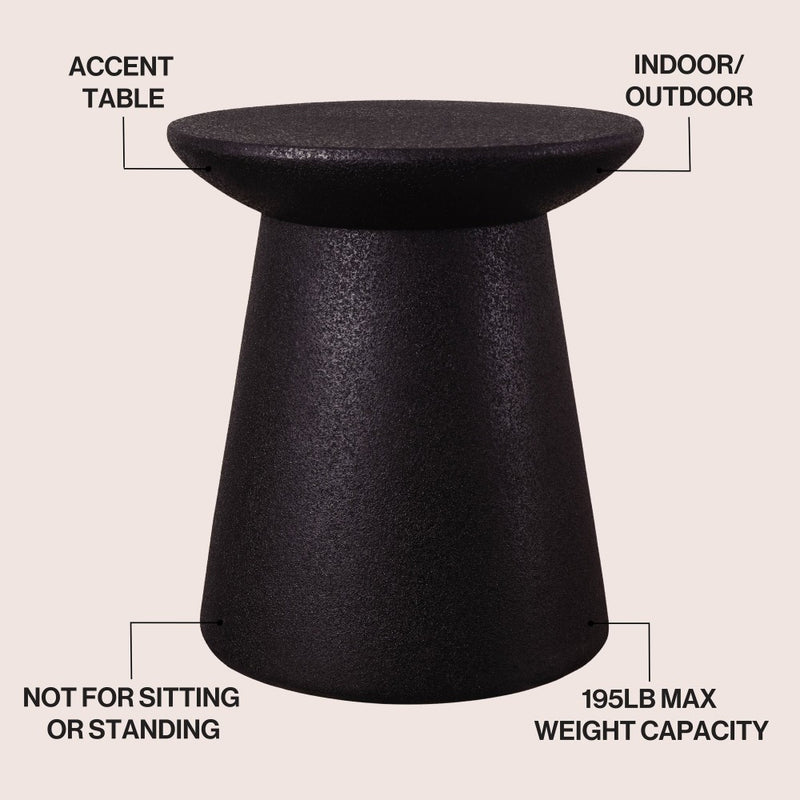 Hollie 18" Minimalist Modern Drum Accent Table Pedestal