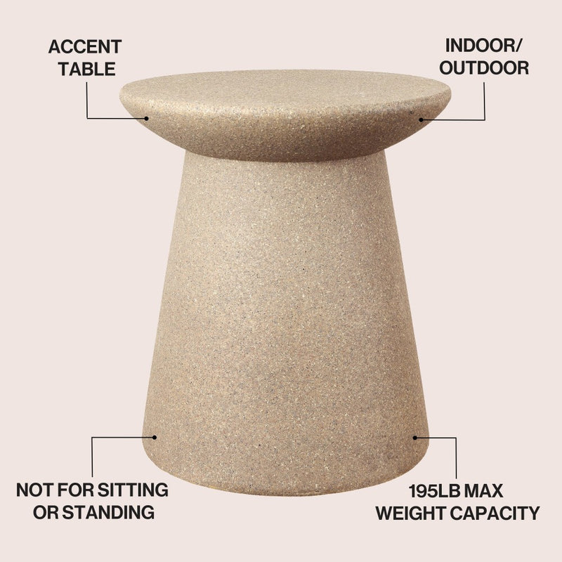 Hollie 18" Minimalist Modern Drum Accent Table Pedestal