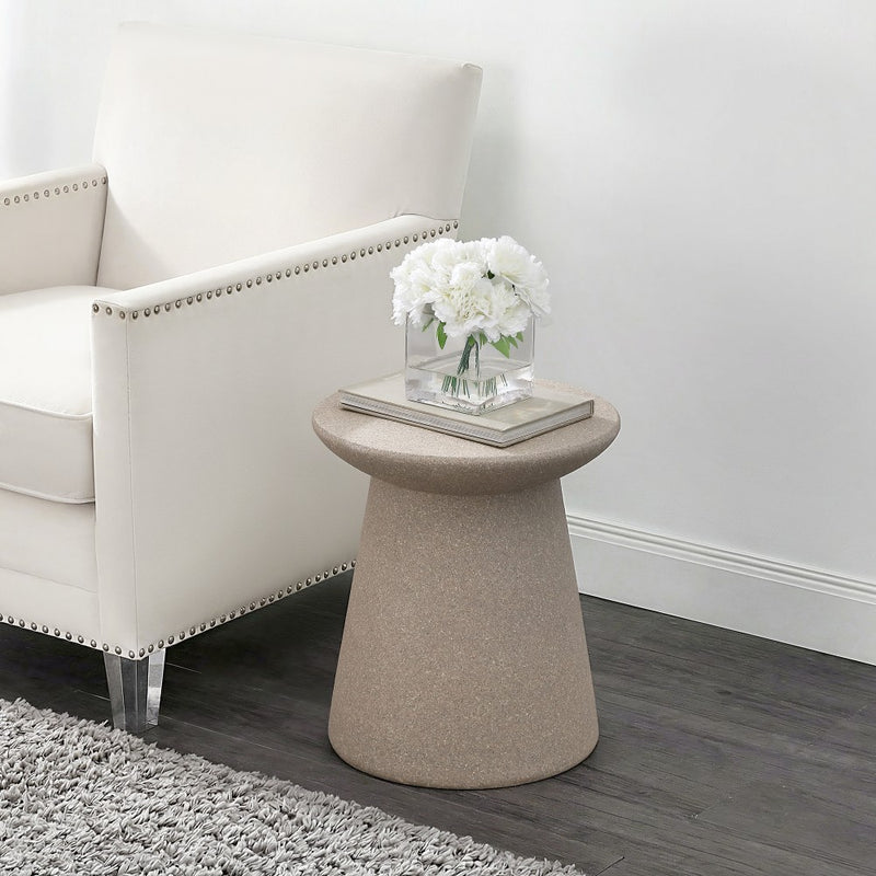 Hollie 18" Minimalist Modern Drum Accent Table Pedestal