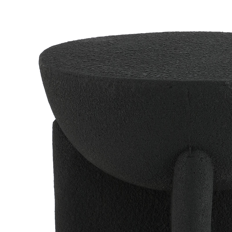 Brady 16.25" Minimalist Modern Drum Indoor/Outdoor Accent Table