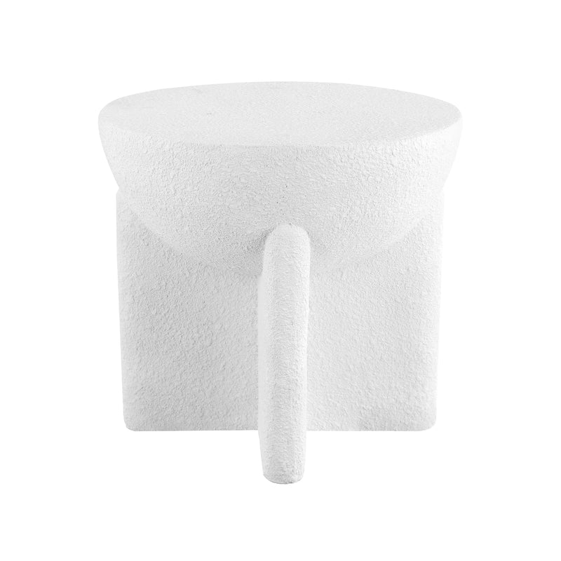 Brady 16.25" Minimalist Modern Drum Indoor/Outdoor Accent Table