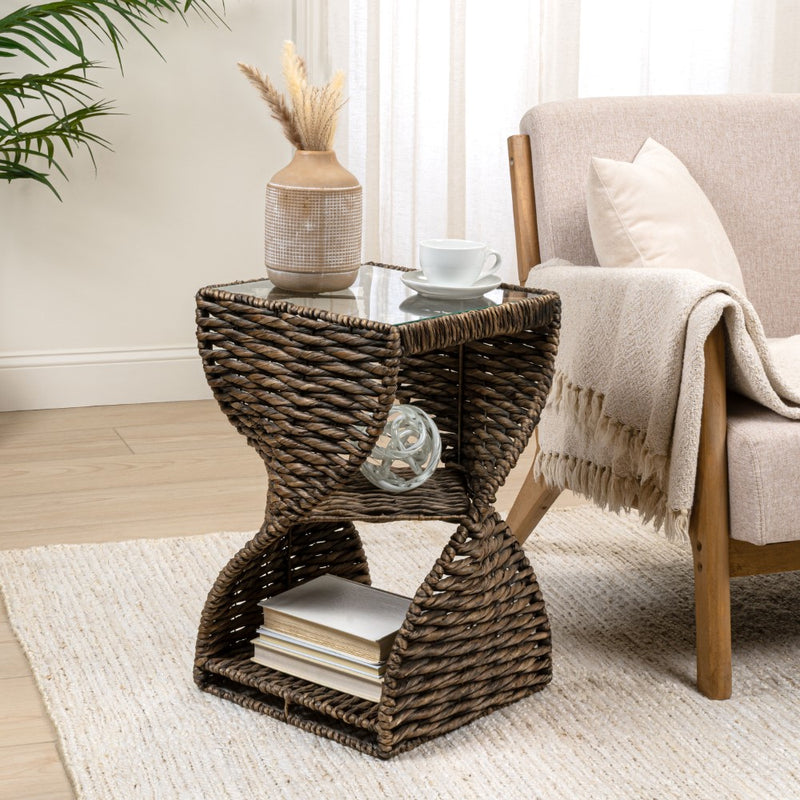 suraya-14-coastal-bohemian-handwoven-water-hyacinth-sculptural-twisted-end-table-with-glass-top-and-storage-shelf