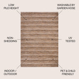 Finn-2 Modern Farmhouse Pinstripe  Area Rug