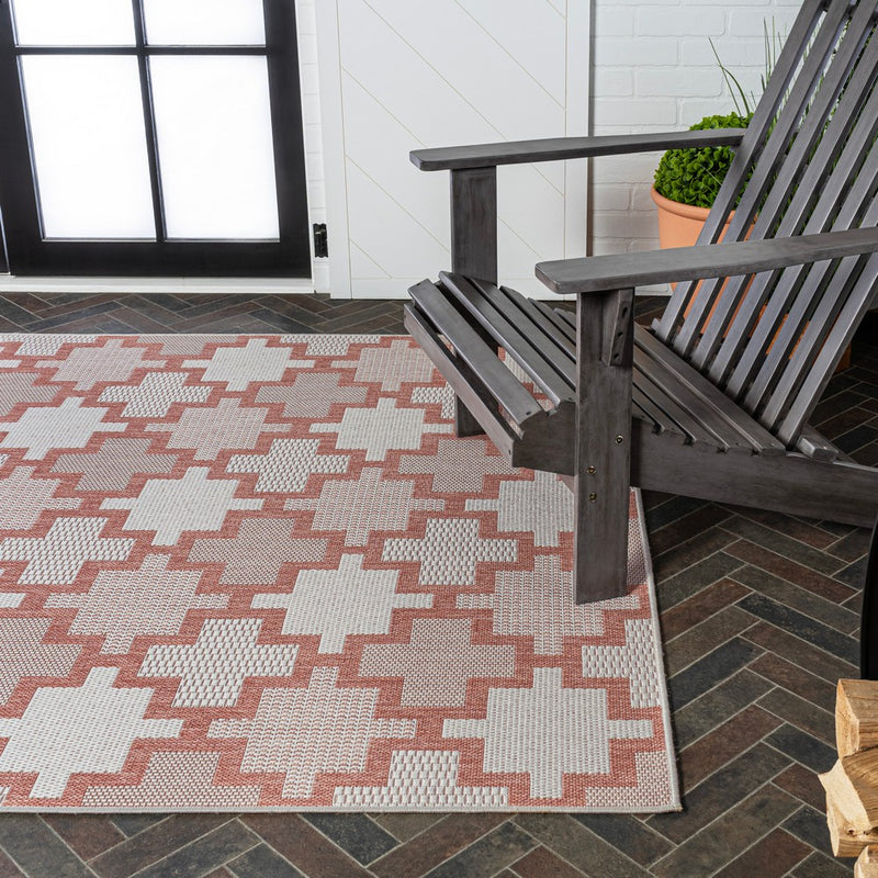 Cyrus Modern Geometric Tile Pattern Indoor/Outdoor Area Rug