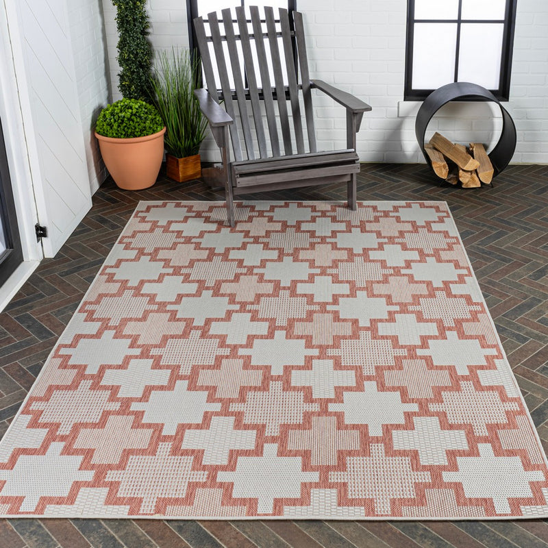 Cyrus Modern Geometric Tile Pattern Indoor/Outdoor Area Rug