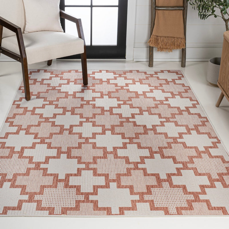 Cyrus Modern Geometric Tile Pattern Indoor/Outdoor Area Rug