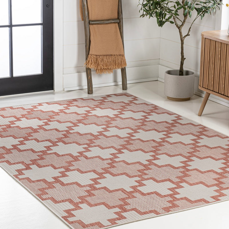 Cyrus Modern Geometric Tile Pattern Indoor/Outdoor Area Rug