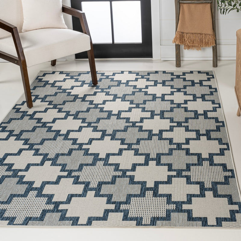 Cyrus Modern Geometric Tile Pattern Indoor/Outdoor Area Rug