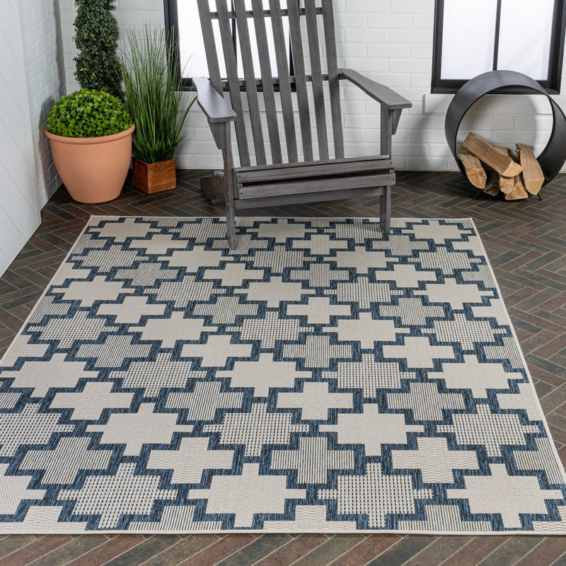 Cyrus Modern Geometric Tile Pattern Indoor/Outdoor Area Rug