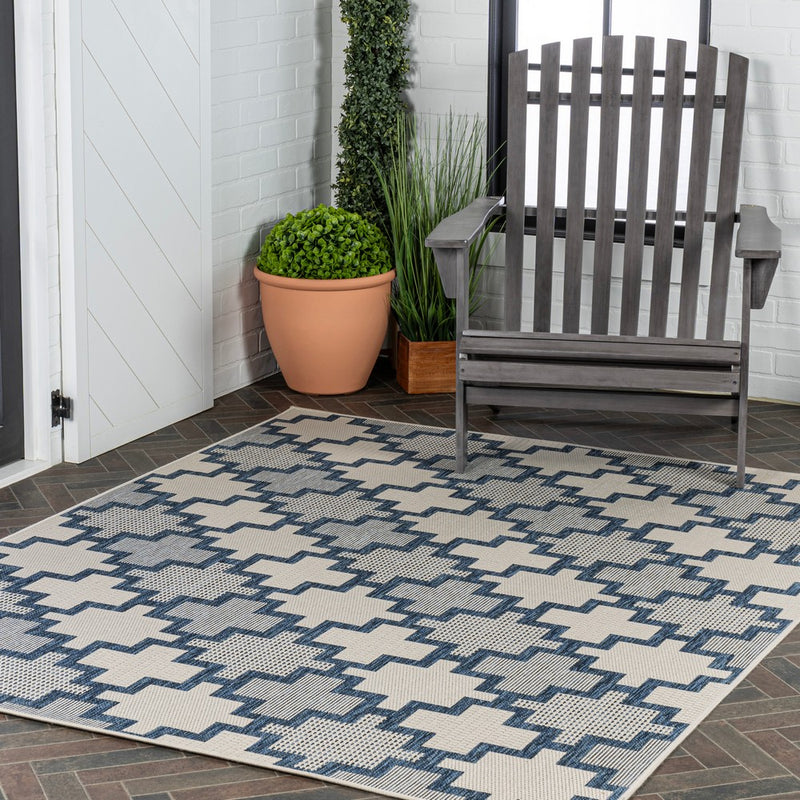 Cyrus Modern Geometric Tile Pattern Indoor/Outdoor Area Rug