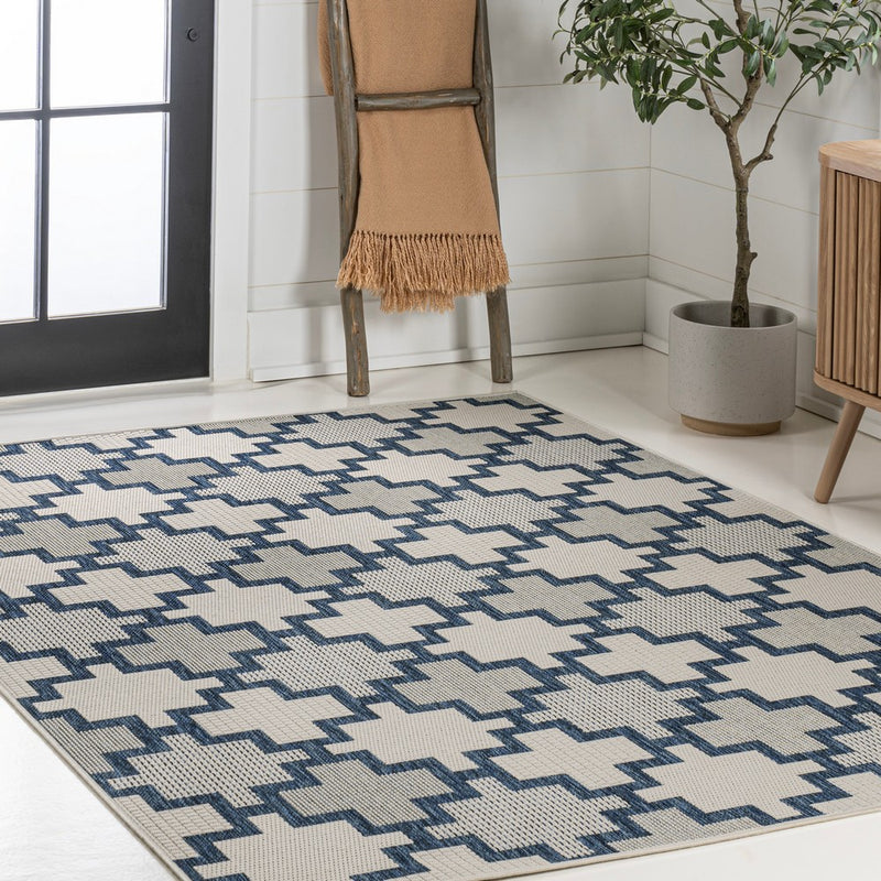 Cyrus Modern Geometric Tile Pattern Indoor/Outdoor Area Rug