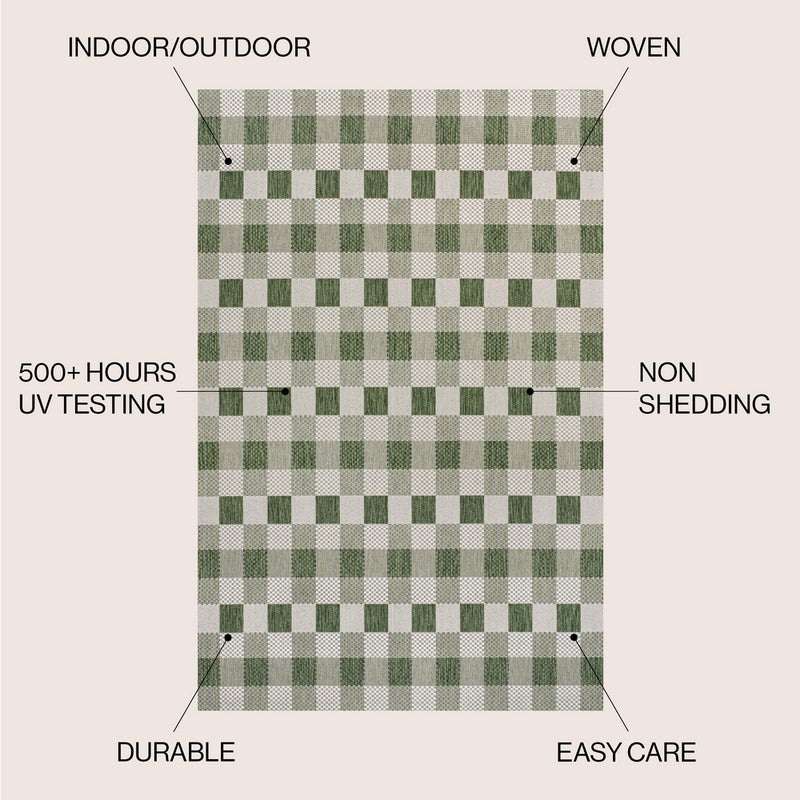 Darcy Traditional Geometric Bold Gingham Area Rug