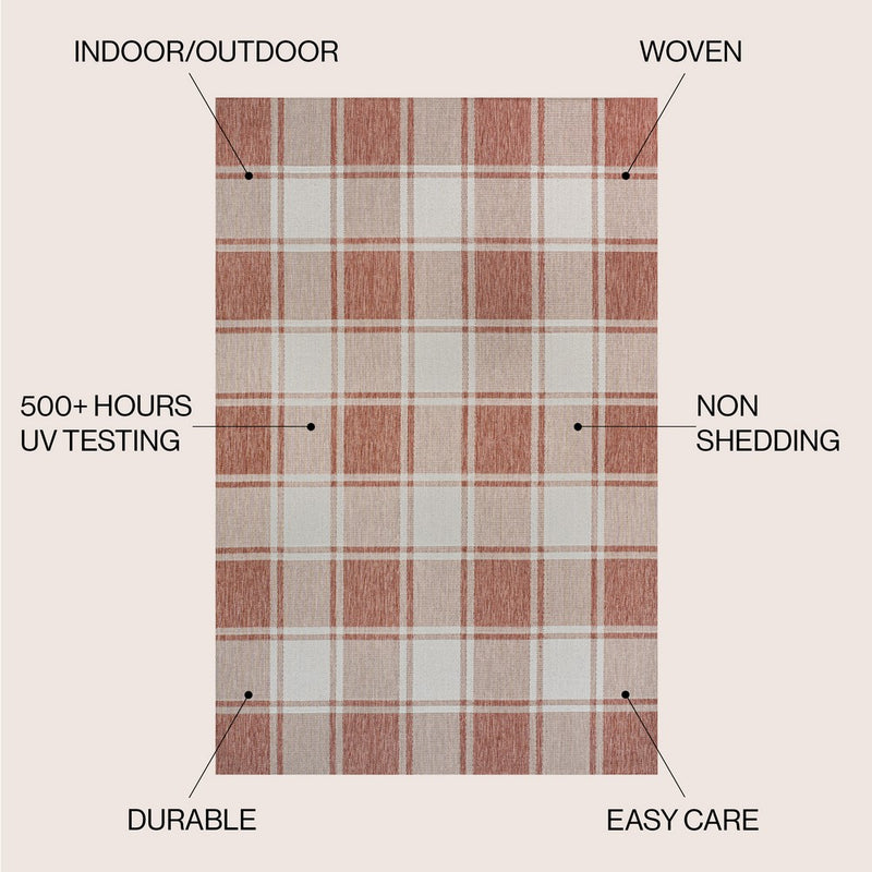 Sabine Traditional Farmhouse Bold Gingham Area Rug
