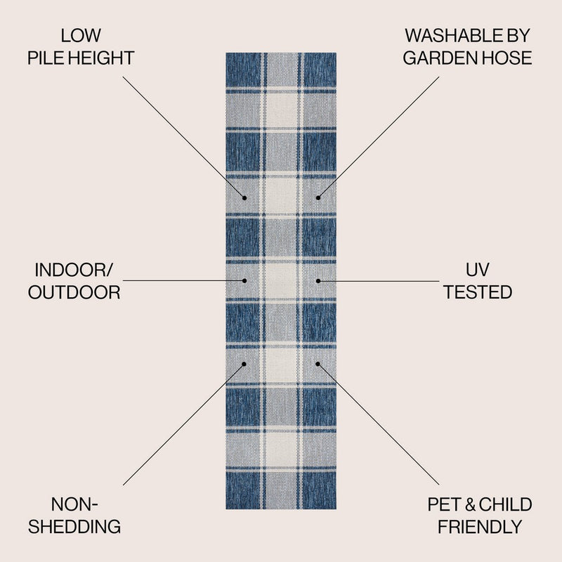 Sabine Traditional Farmhouse Bold Gingham Area Rug