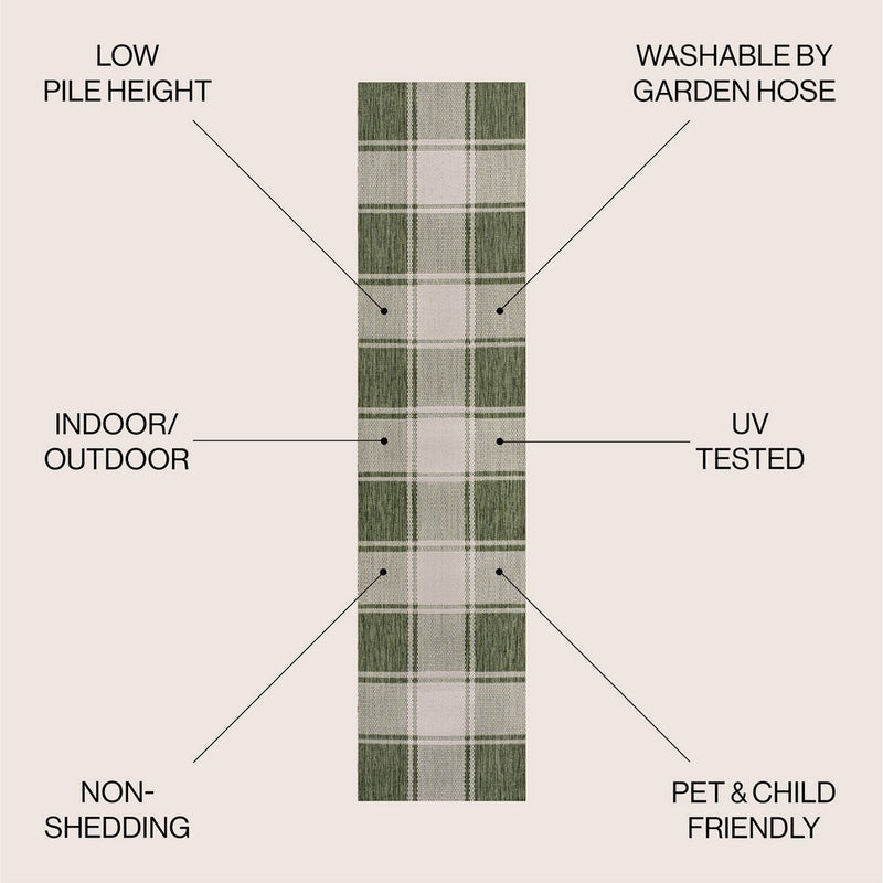 Sabine Traditional Farmhouse Bold Gingham Area Rug