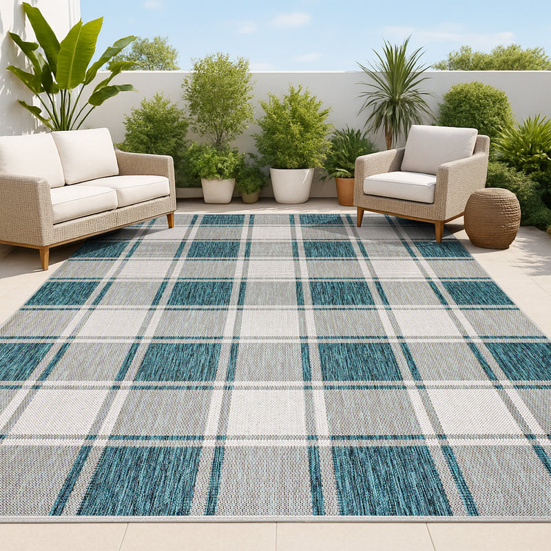 Sabine Traditional Farmhouse Bold Gingham Area Rug