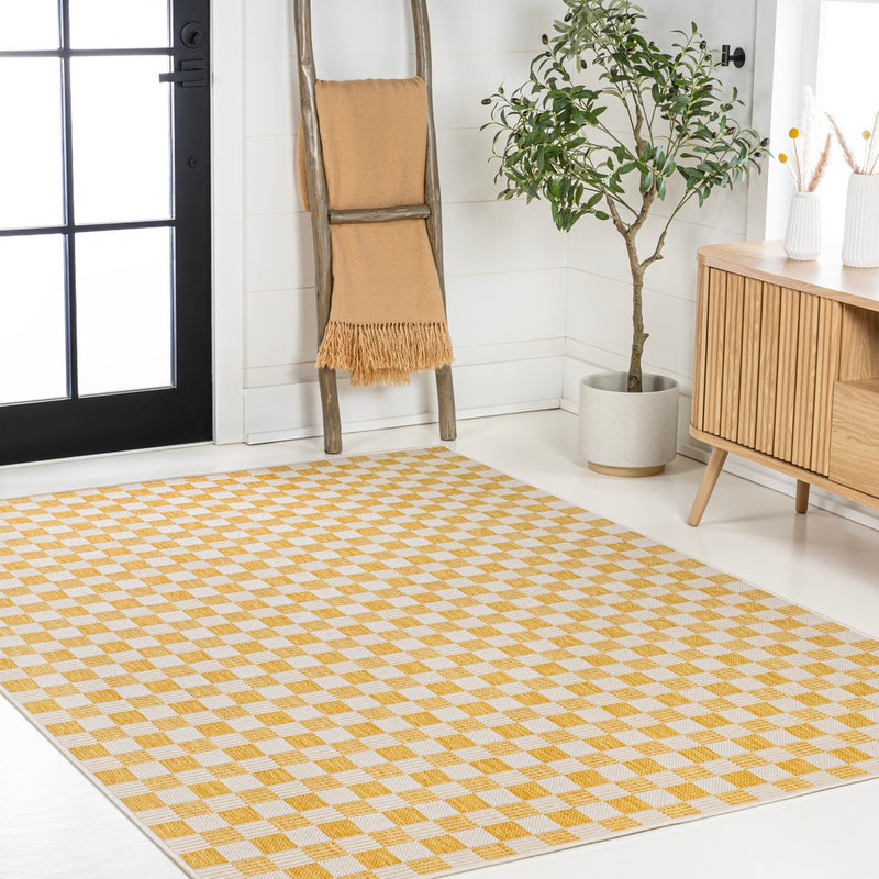 Aimee Traditional Cottage Checkerboard Indoor/Outdoor Area Rug