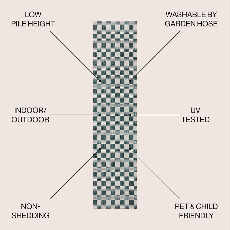 Aimee Traditional Cottage Checkerboard Indoor/Outdoor Area Rug
