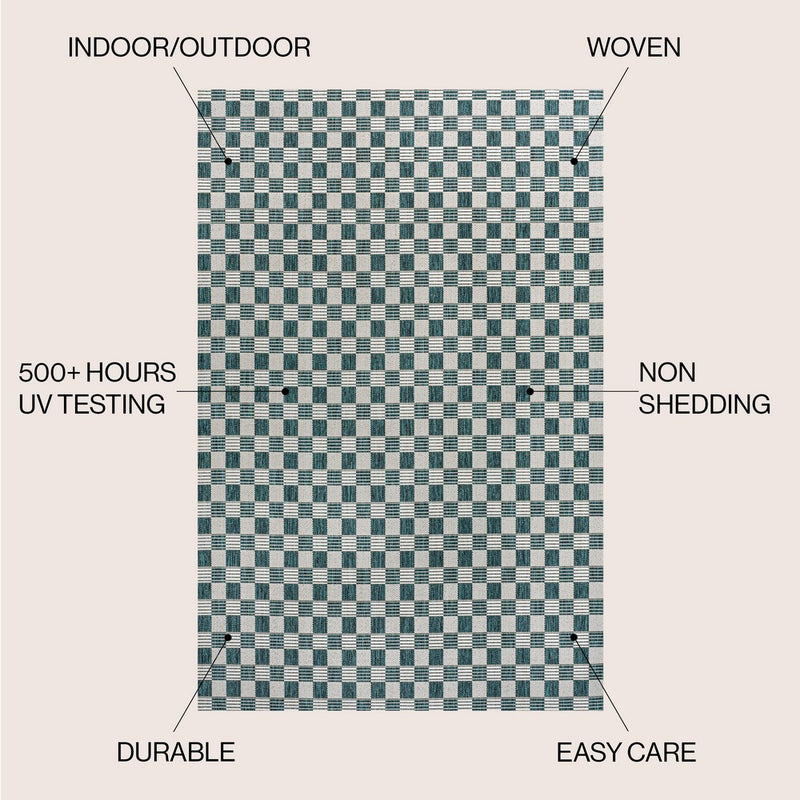 Aimee Traditional Cottage Checkerboard Indoor/Outdoor Area Rug
