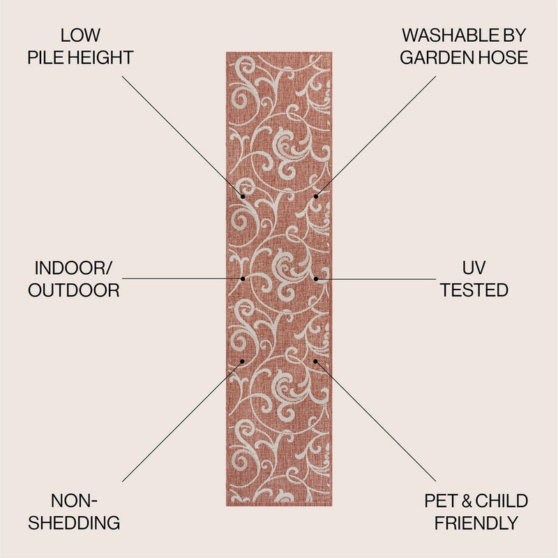 Maribel Traditional Classic All-Over Scroll Area Rug