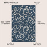 Maribel Traditional Classic All-Over Scroll Area Rug