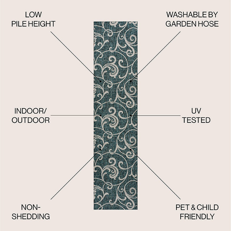 Maribel Traditional Classic All-Over Scroll Area Rug