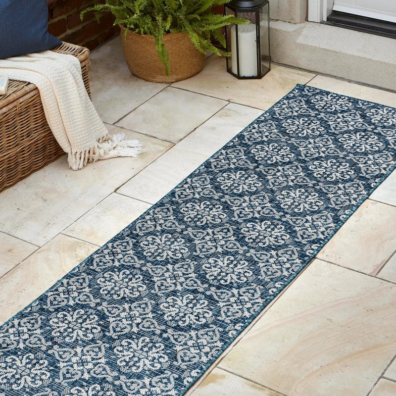 Amora Traditional Mediterranean Tile Design Indoor/Outdoor Area Rug