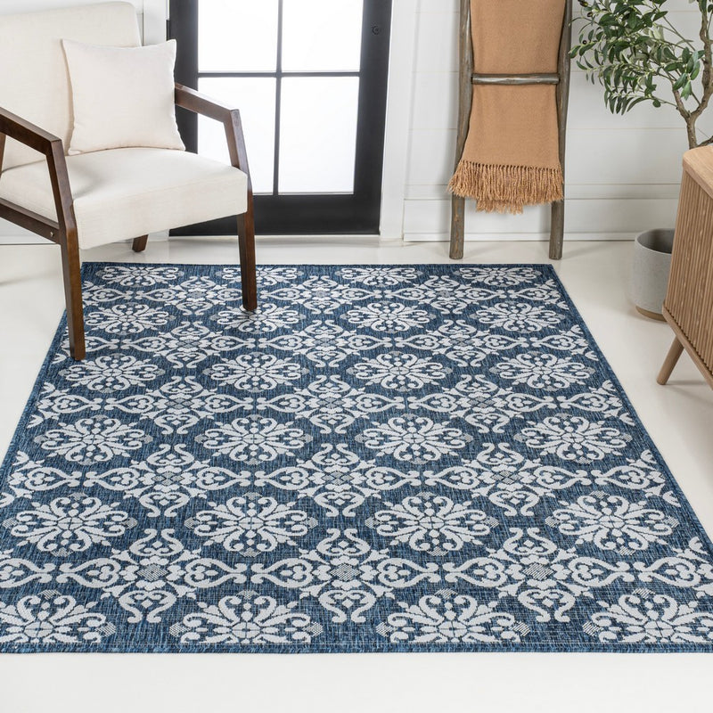 Amora Traditional Mediterranean Tile Design Indoor/Outdoor Area Rug