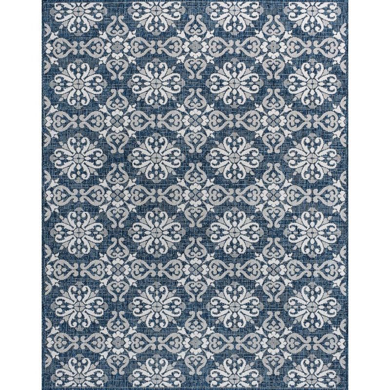 Amora Traditional Mediterranean Tile Design Indoor/Outdoor Area Rug