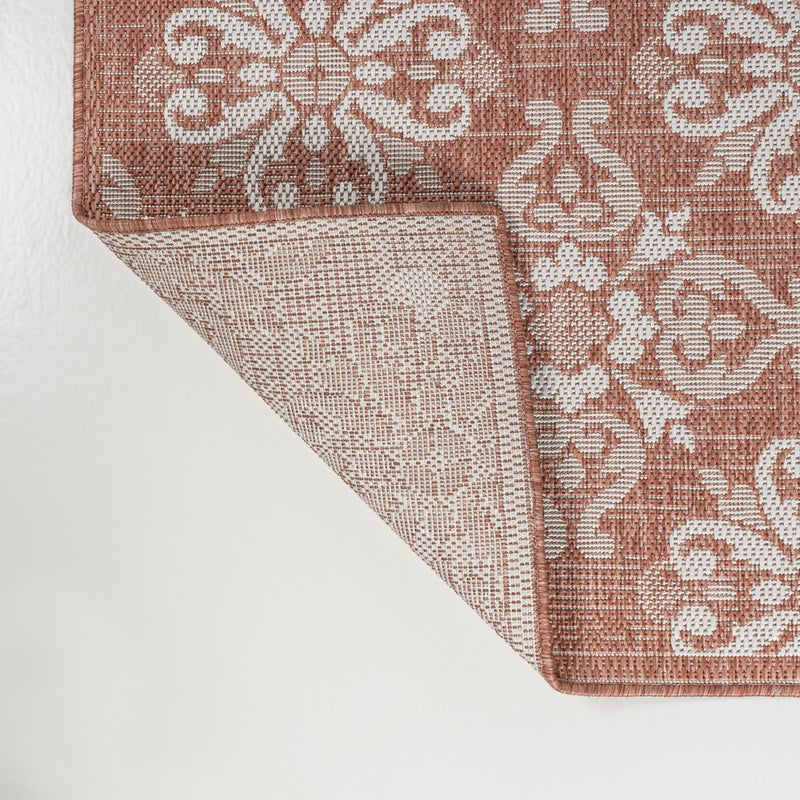 Amora Traditional Mediterranean Tile Design Indoor/Outdoor Area Rug