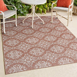 Amora Traditional Mediterranean Tile Design Indoor/Outdoor Area Rug