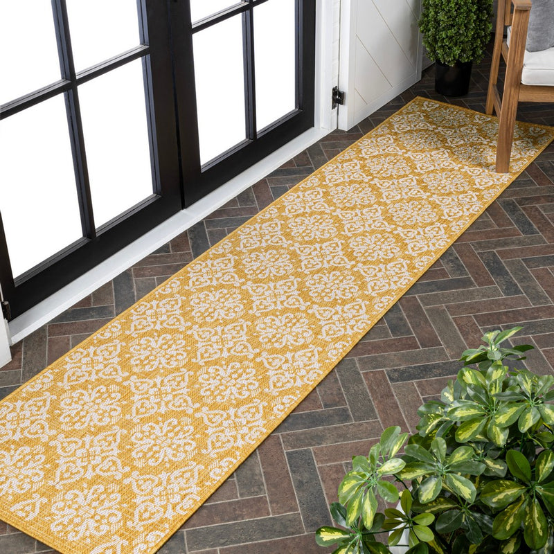 Amora Traditional Mediterranean Tile Design Indoor/Outdoor Area Rug