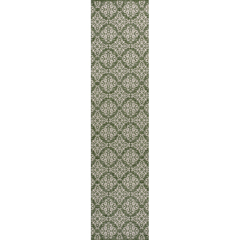 Amora Traditional Mediterranean Tile Design Indoor/Outdoor Area Rug