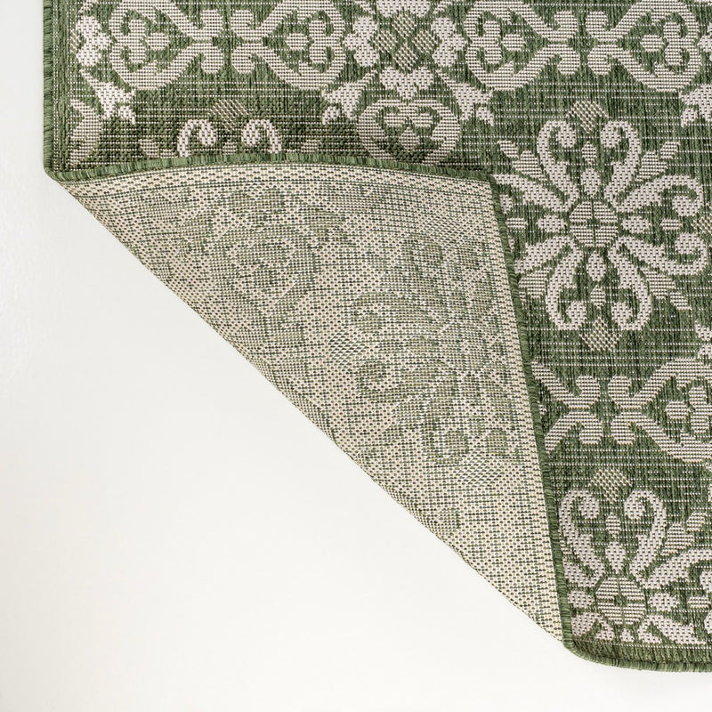 Amora Traditional Mediterranean Tile Design Indoor/Outdoor Area Rug