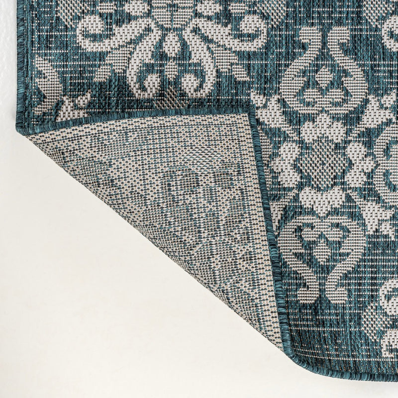 Amora Traditional Mediterranean Tile Design Indoor/Outdoor Area Rug