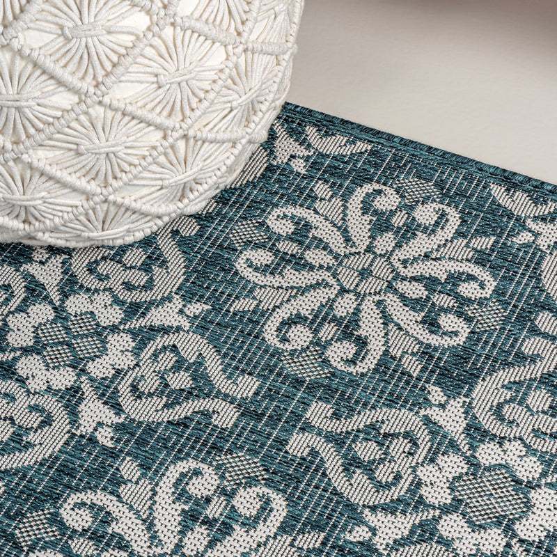 Amora Traditional Mediterranean Tile Design Indoor/Outdoor Area Rug